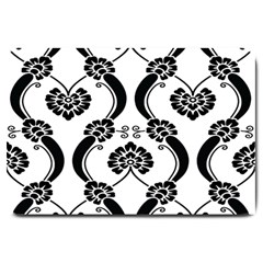 Flower Floral Black Sexy Star Black Large Doormat 