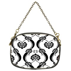 Flower Floral Black Sexy Star Black Chain Purses (two Sides) 