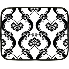 Flower Floral Black Sexy Star Black Fleece Blanket (mini)