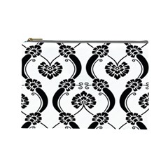 Flower Floral Black Sexy Star Black Cosmetic Bag (large)  by Mariart