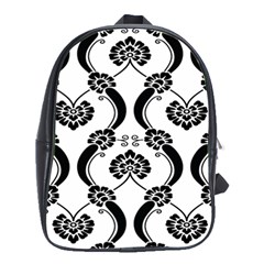 Flower Floral Black Sexy Star Black School Bag (large) by Mariart