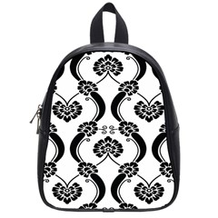 Flower Floral Black Sexy Star Black School Bag (small)