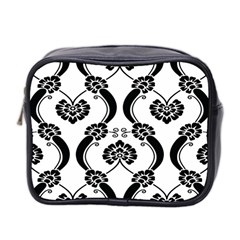 Flower Floral Black Sexy Star Black Mini Toiletries Bag 2-side by Mariart