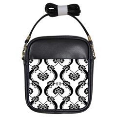 Flower Floral Black Sexy Star Black Girls Sling Bags