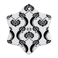 Flower Floral Black Sexy Star Black Ornament (snowflake)