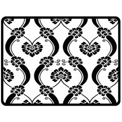 Flower Floral Black Sexy Star Black Double Sided Fleece Blanket (large) 