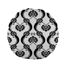 Flower Floral Black Sexy Star Black Standard 15  Premium Flano Round Cushions