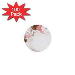 Flower Floral Rose Sunflower Star Sexy Pink 1  Mini Buttons (100 Pack) 