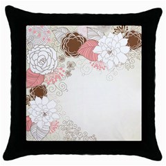 Flower Floral Rose Sunflower Star Sexy Pink Throw Pillow Case (black)