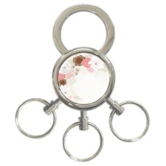 Flower Floral Rose Sunflower Star Sexy Pink 3-ring Key Chains