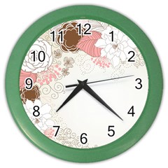 Flower Floral Rose Sunflower Star Sexy Pink Color Wall Clocks