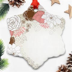 Flower Floral Rose Sunflower Star Sexy Pink Snowflake Ornament (two Sides) by Mariart