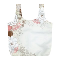 Flower Floral Rose Sunflower Star Sexy Pink Full Print Recycle Bags (l) 