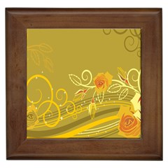 Flower Floral Yellow Sunflower Star Leaf Line Gold Framed Tiles