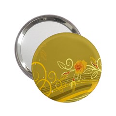 Flower Floral Yellow Sunflower Star Leaf Line Gold 2 25  Handbag Mirrors by Mariart