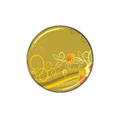 Flower Floral Yellow Sunflower Star Leaf Line Gold Hat Clip Ball Marker (4 Pack)