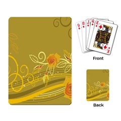 Flower Floral Yellow Sunflower Star Leaf Line Gold Playing Card by Mariart