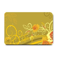 Flower Floral Yellow Sunflower Star Leaf Line Gold Small Doormat 