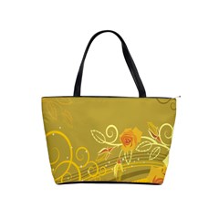 Flower Floral Yellow Sunflower Star Leaf Line Gold Shoulder Handbags