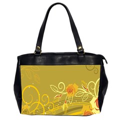 Flower Floral Yellow Sunflower Star Leaf Line Gold Office Handbags (2 Sides)  by Mariart