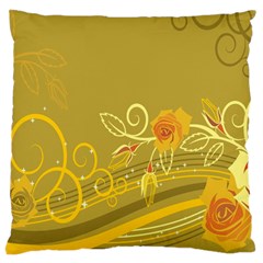 Flower Floral Yellow Sunflower Star Leaf Line Gold Large Cushion Case (two Sides) by Mariart