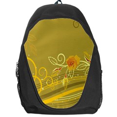 Flower Floral Yellow Sunflower Star Leaf Line Gold Backpack Bag by Mariart