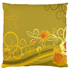 Flower Floral Yellow Sunflower Star Leaf Line Gold Large Flano Cushion Case (one Side) by Mariart