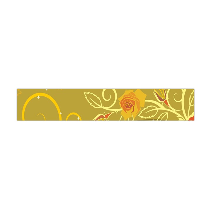 Flower Floral Yellow Sunflower Star Leaf Line Gold Flano Scarf (Mini)