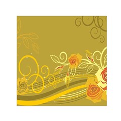 Flower Floral Yellow Sunflower Star Leaf Line Gold Small Satin Scarf (square) by Mariart