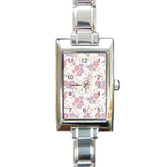 Flower Floral Sunflower Rose Purple Red Star Rectangle Italian Charm Watch by Mariart