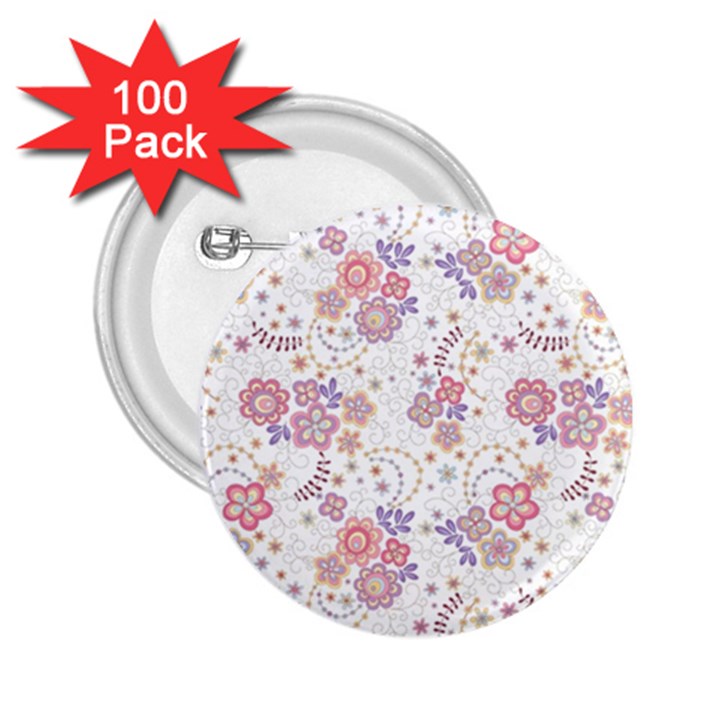 Flower Floral Sunflower Rose Purple Red Star 2.25  Buttons (100 pack) 