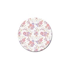 Flower Floral Sunflower Rose Purple Red Star Golf Ball Marker by Mariart