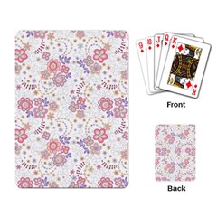 Flower Floral Sunflower Rose Purple Red Star Playing Card by Mariart