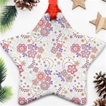 Flower Floral Sunflower Rose Purple Red Star Star Ornament (Two Sides) Front