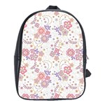 Flower Floral Sunflower Rose Purple Red Star School Bag (Large) Front