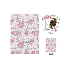 Flower Floral Sunflower Rose Purple Red Star Playing Cards (mini)  by Mariart