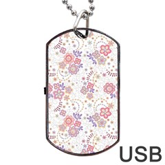 Flower Floral Sunflower Rose Purple Red Star Dog Tag Usb Flash (one Side) by Mariart