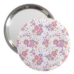 Flower Floral Sunflower Rose Purple Red Star 3  Handbag Mirrors by Mariart