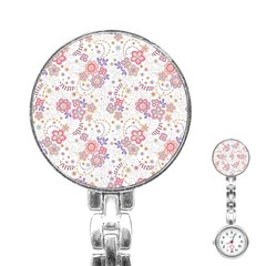 Flower Floral Sunflower Rose Purple Red Star Stainless Steel Nurses Watch