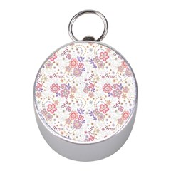 Flower Floral Sunflower Rose Purple Red Star Mini Silver Compasses by Mariart