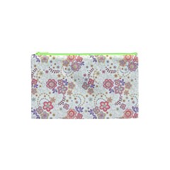 Flower Floral Sunflower Rose Purple Red Star Cosmetic Bag (xs) by Mariart