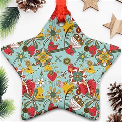 Flower Fruit Star Polka Rainbow Rose Ornament (star)