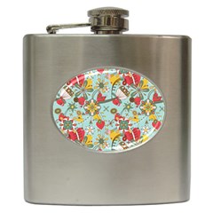 Flower Fruit Star Polka Rainbow Rose Hip Flask (6 Oz) by Mariart