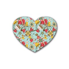 Flower Fruit Star Polka Rainbow Rose Heart Coaster (4 Pack) 