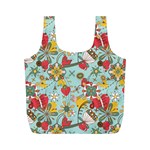 Flower Fruit Star Polka Rainbow Rose Full Print Recycle Bags (M)  Front