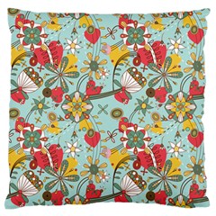 Flower Fruit Star Polka Rainbow Rose Large Flano Cushion Case (two Sides)