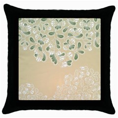 Flower Frame Green Sexy Throw Pillow Case (black) by Mariart