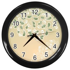 Flower Frame Green Sexy Wall Clocks (black)