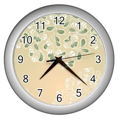 Flower Frame Green Sexy Wall Clocks (silver) 