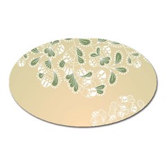 Flower Frame Green Sexy Oval Magnet